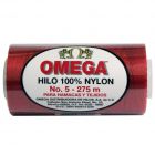 Hilo Nylon #5 color Rojo Intenso Paquete de 6 pzs