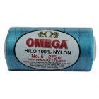 Hilo Nylon #5 color Azul Turquesa Paquete de 6 pzs