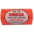 Hilo Nylon #5 color Naranja Fosforecente Paquete de 6 pzs