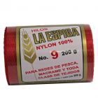 Hilo Nylon #9 color Rojo Paquete de 4 pzs
