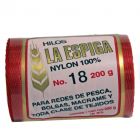 Hilo Nylon #18 color Rojo Paquete de 4 pzs