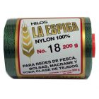 Hilo Nylon #18 color Verde Botella Paquete de 4 pzs