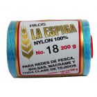 Hilo Nylon #18 color Azul Turqueza Paquete de 4 pzs