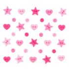 Botones Decorativos Mini estrellas y corazones rosas
