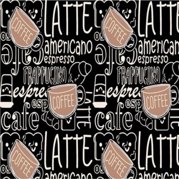 Micro Fibra Cocina Letras y Café Negro