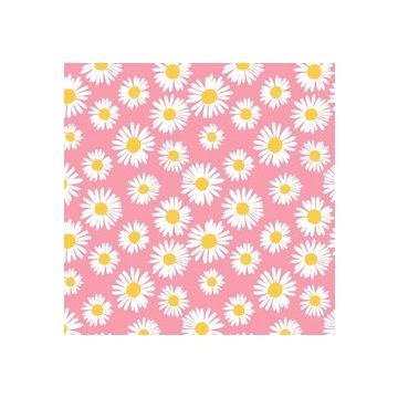 Micro Fibra Estampado Margaritas Rosa Coral