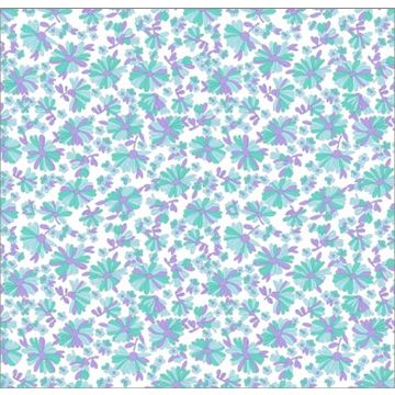 Micro Fibra Estampado Daisy Verde Agua