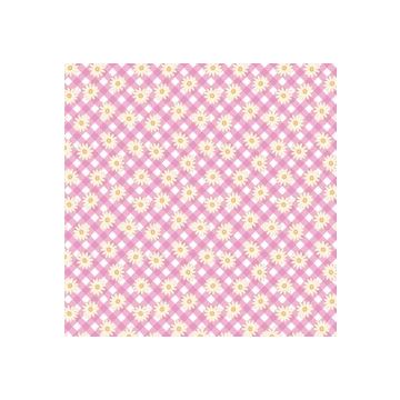 Micro Fibra Estampado Margarita Rombo Rosa Medio