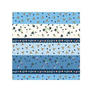 Micro Fibra Estampado Flores Pisos Azul Marino