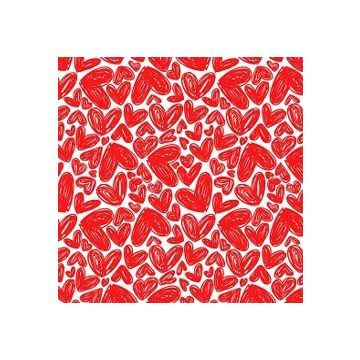 Micro Fibra Estampado Corazón Rayado Rojo