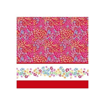 Micro Fibra Estampado Cenefa Liberty Rojo