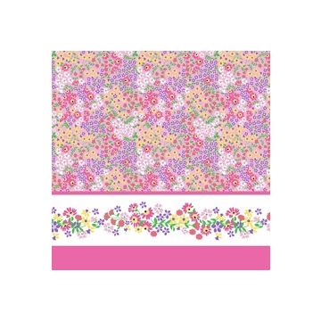 Micro Fibra Estampado Cenefa Liberty Rosa Medio