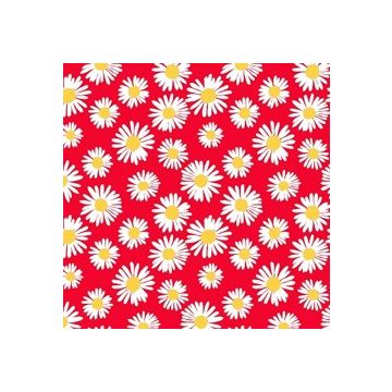 Micro Fibra Estampado Margaritas Rojo