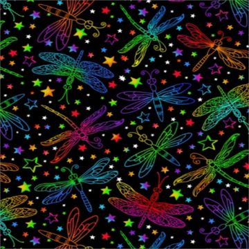 Silky Estampado 1.10 Libelula Negro