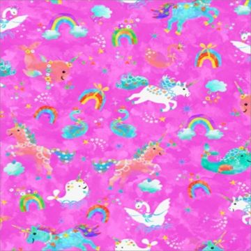 Silky Estampado 1.10 Unicornio Azul Rey