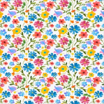 Silky Estampado 1.10 Flor Chica Blanco