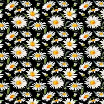 Silky Estampado 1.10 Flor Chica Negro