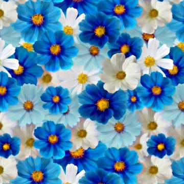 Silky Estampado 1.10 Flor Mediano Azul Turqueza