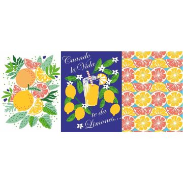 Blancos Lienzo Con 3 Trapos Limones