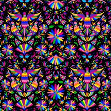 Blancos Mantelina Estampada Pavo Real Chico Negro