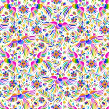 Blancos Mantelina Estampada Pajaro Mediano Blanco