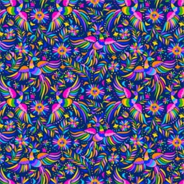 Blancos Mantelina Estampada Pajaro Mediano Azul Marino