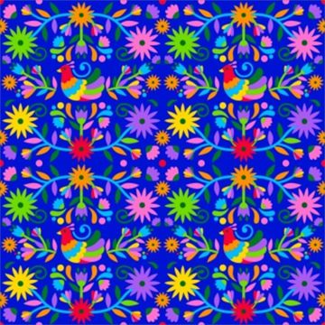 Blancos Mantelina Estampada Pajaro Chico Azul Rey