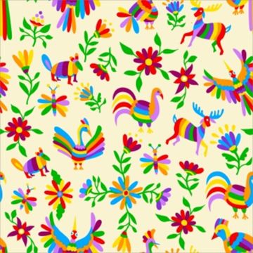 Blancos Mantelina Estampada Pajaro Grande Hueso