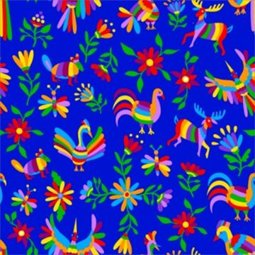 Blancos Mantelina Estampada Pajaro Grande Azul Rey