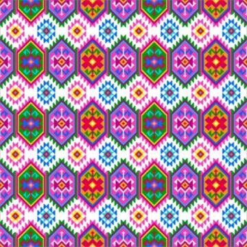 Blancos Mantelina Estampada Zarape Blanco