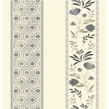 Cortina Sevilla Flores Gris Oxford