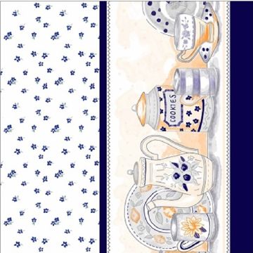 Cortina Tergal Zurich Vajilla Azul Marino