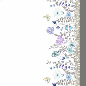 Cortina Tergal Zurich Flor Tallo Gris Perla