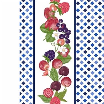 Cortina Tergal Zurich Frutos Azul Marino