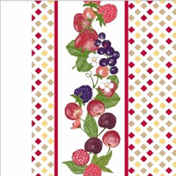 Cortina Tergal Zurich Frutos Rojo