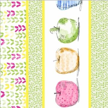 Cortina Tergal Zurich Manzanas Verde Limón