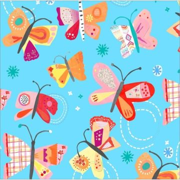 Decoración Infantil Mariposa De Papel Azul Cielo