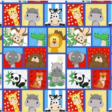 Decoración Infantil Retratos Zoo Azul Rey