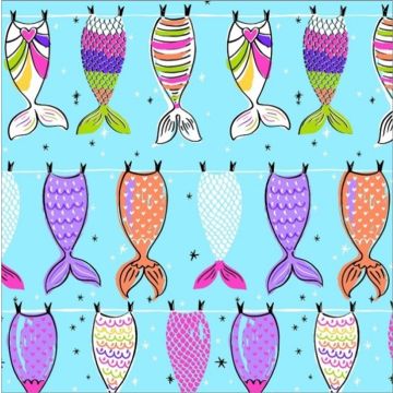 Decoración Infantil Colas De Sirena Azul Cielo