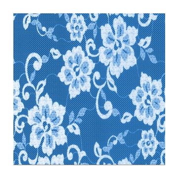 Encaje Canesu Flor Chica Azul Rey