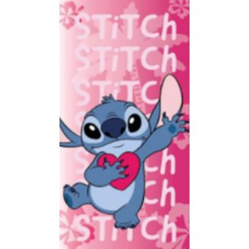 Felpa Toalla Disney Stitch Corazón Rosa Fiusha