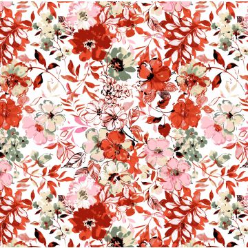 Brush Raya Estampado Flores Y Tallos Naranja Shedron