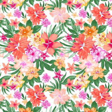 Brush Raya Estampado Flor Hawái Naranja Shedron