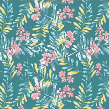 Brush Raya Estampado Hojas Verde Menta