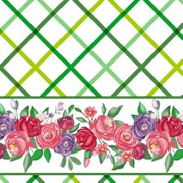 Mantel Roco Cenefa Rosas Blanco