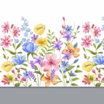 Mantel Roco Cenefa Flores Blanco