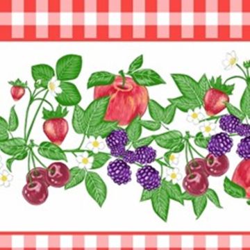 Mantel Roco Frutos Rojos Blanco