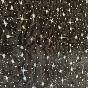 Organza Estrellas Liso Negro