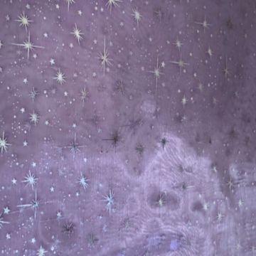 Organza Estrellas Liso Morado Lila