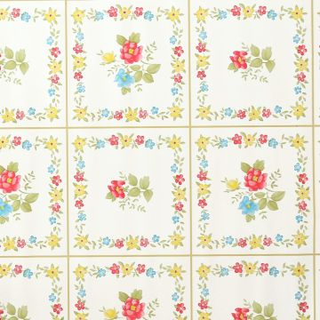 Contact Estampado Flores Cuadros Rojo